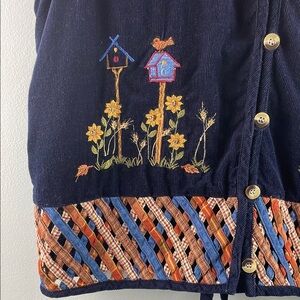 Casey and Max Navy Embroidered Vest Size L